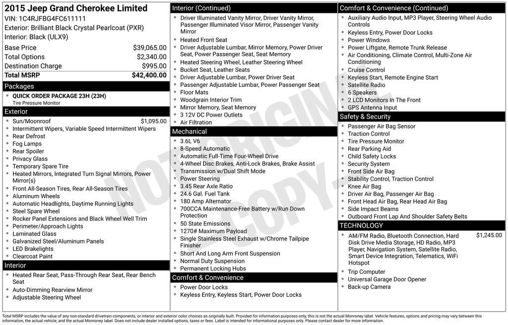 2015 Jeep Grand Cherokee Limited