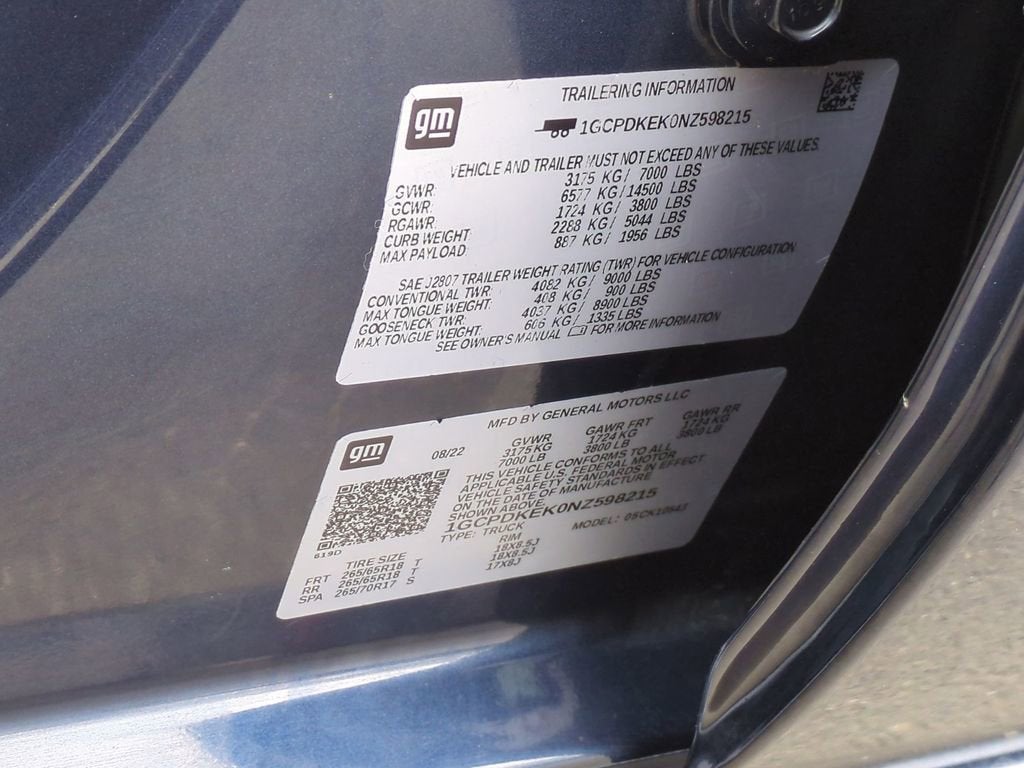 2022 Chevrolet Silverado 1500 LT (2FL)