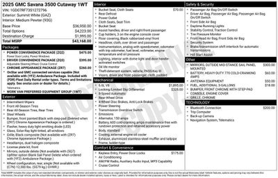 2025 GMC Savana Cutaway 3500 1WT