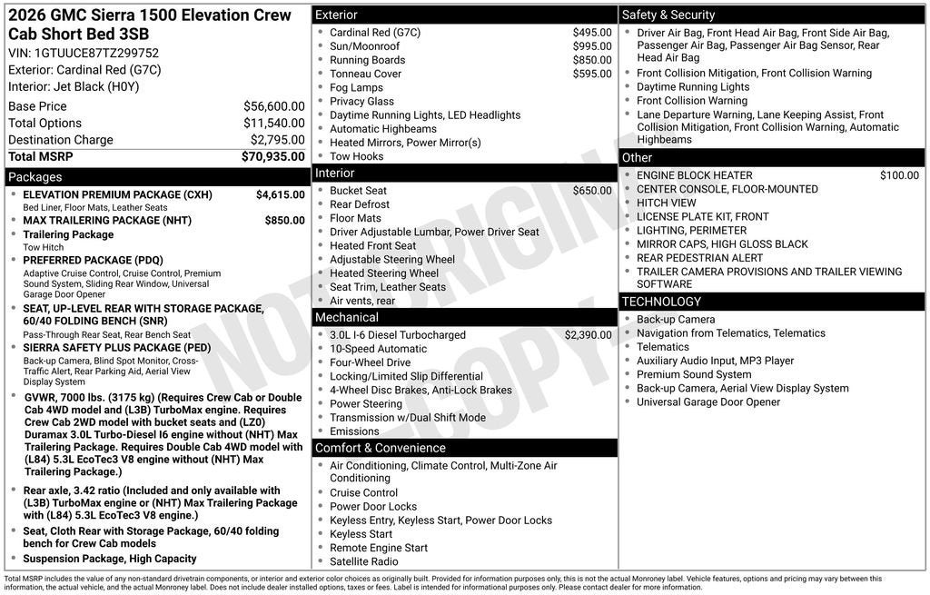 2026 GMC Sierra 1500 Elevation