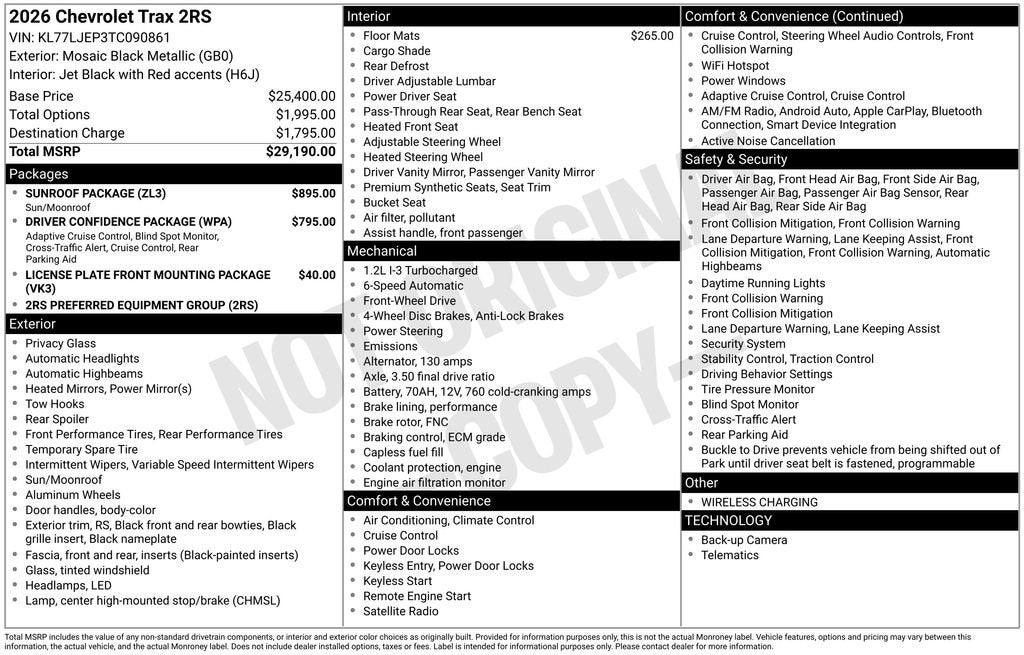 2026 Chevrolet Trax 2RS