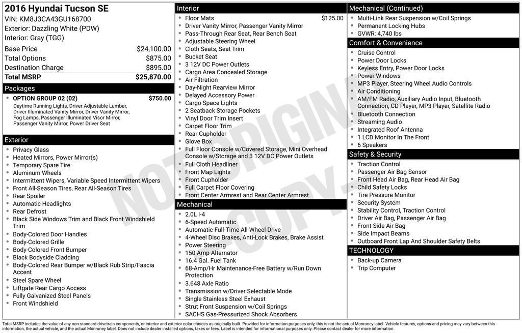 2016 Hyundai Tucson SE