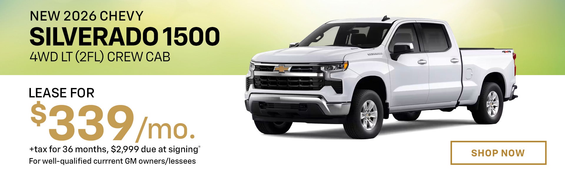 New 2026 Chevrolet Silverado 1500 4WD LT (2FL) Crew Cab